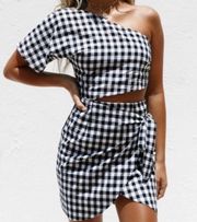 Gingham Black And White Dress