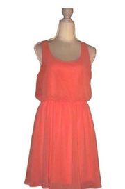 Lush coral sheer lined dress size med