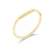 Sterling Silver SIZE 6 Gold Plated Dainty 925  Love Letter Ring