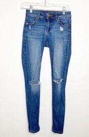 DL1961 distressed destroyed skinny jeans size 25