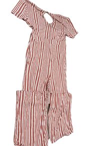 Front Tie Striped Jumpsuit