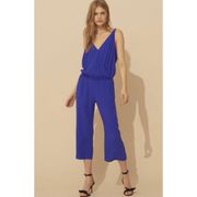 Ba&sh Blue Faux Wrap Cropped Wide Leg Combinaison Flata Jumpsuit