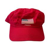 Fossil USA American Flag Red Ballcap Hat