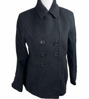 St. John’s Bay Wool and Cashmere Blend Peacoat Black Size Medium