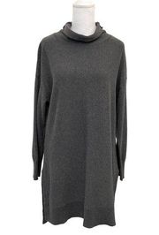 Soft Surroundings Wool Cashmere Blend Turtleneck Sweater Tunic Gray size Medium