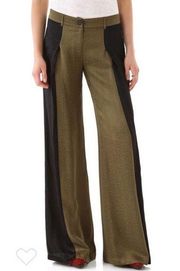 10 Crosby Derek Lam Wide Leg Silk Blend Colorblock Dressy Trouser Pants