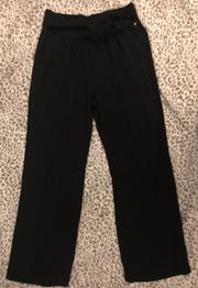 Wide Leg Tie Waist Pant Black Medium