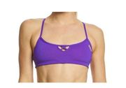 Arena Rule Breaker Bandeau Bikini Top Size 32 Purple Competitive Swimsuit Top