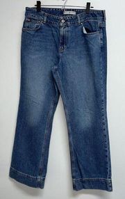 Vintage Y2K Tommy Hilfiger Big Hem Stovepipe Women Denim Blue Jeans SZ 16 Wide