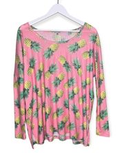 Women’s Pineapple Palace Beach Knit Top Swim Coverup Pink Size XS