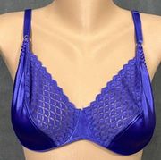 Vintage Maidenform Satin Graphics Bra 36C Purple Second Skin Satin 7919 Union