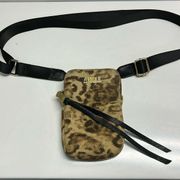 Aimee Kestenberg Animal Print Leather Just Saying Stadium Wallet Mini Crossbody