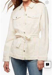 Sanctuary Jessa Jean Jacket In Moonstone Beige Size Small Tie Waist New With Tag