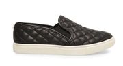 Steve Madden  ECENTRCQ black quilted leather slip-ons shoes size 8M