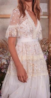 Dress Lottie Midsummer Lace Wedding Midi Champagne 0 NWT