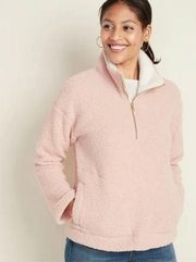 Old Navy  Sherpa 1/4 Zip Pullover light Pink Size xs