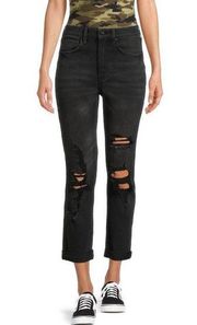 High Rise Destructed Girlfriend Jeans