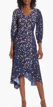 NWT Eliza J Faux Wrap Midi Dress