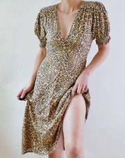 Faithfull the Brand Marie Louise Midi Dress Mila Animal Print