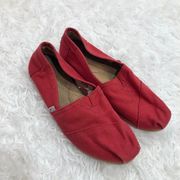 Toms Tom’s Alpargata Slip On Flat Shoes Red 8