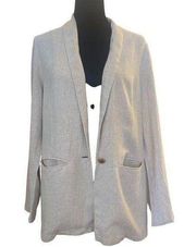 Old Navy Light Tan Khaki Linen Blend Long Sleeve Blazer Jacket Sz M