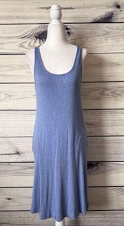 Loft Blue Ribbed Racerback Dress