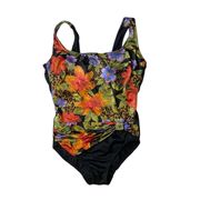 Vintage Longitude Floral Leopard One Piece Swimsuit 12