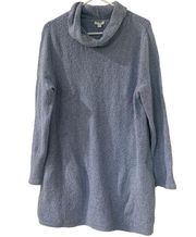 J. Jill Light Blue Cotton Cowl Neck Pullover Sweater Size L