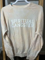 Spiritual gangster orange tie die sweater