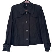 Rafaella Sz 14 "Stretch Doubleweave" Black Blazer Jacket Womens Collared Button