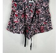 Zadig & Voltaire Sing Leo Ohtaké Shorts Size 34 Pink Leopard-Print 3" Drawstring