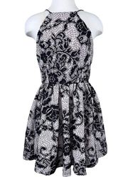 BeBe Black Lace Fit and Flare Mini Dress in Women’s size 10