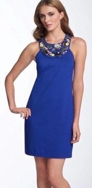 Trina Turk Royal Blue Beaded Embellished Mini Dress Size 6