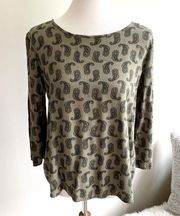 Pink Republic Sage Green Paisley Blouse