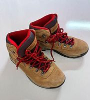 Columbia Women's Newton Ridge Plus Waterproof Hiking Boot in Elk & Mountain Red