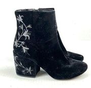 Kenneth Cole Renna Embroidered Black Velvet Boots - Size 8.5