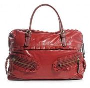 Gucci deep Red Sabrina Ruffle Boston Tote bag