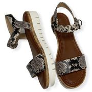 Unisa Snake Print Strappy Platform Sandals