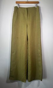 High Waisted, Wide Leg Olive Green Pants