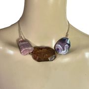 Semi Precious Faceted Agate Necklace