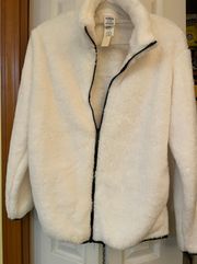 Never Worn Victoria Secret Pink White Fleece Zip Up