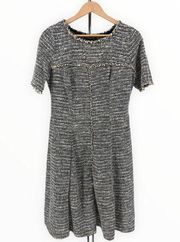 Lane Bryant Tweed Boucle Raw Trim Short Sleeve Fit & Flare Dress 10/12 Large