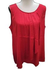 The Limited Size L Gogi Berry Red Sleeveless Crossover Ruffle Blouse