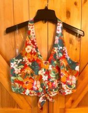 Lily Rose front tie cropped halter top size Medium Nwt (2981)