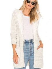 Show Me Your Mumu Roadie Cardigan Sweater Size XS Pralines & Cream Faux Fur