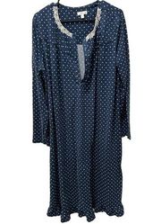 Secret Treasures Sleepwear Womens XL Long Sleeve Button up Neck Dress