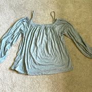 Women’s‎ Abercrombie & Fitch Pima cotton gray cold shoulder top size large