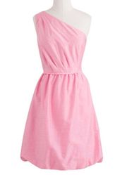 J Crew Pink One Shoulder Bubble Mini Dress