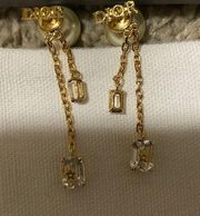 Christian Dior Triables Earring with White Resin Pearl and White Crystal