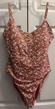 Andie The Snap Floral One Piece Swimsuit Size Large NEW